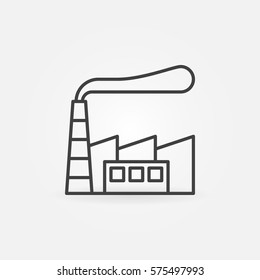 Factory building minimal icon - vector linear symbol or design element
