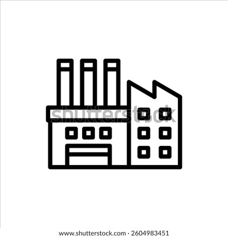 Factory Building outline icon. Factory black line icon.
