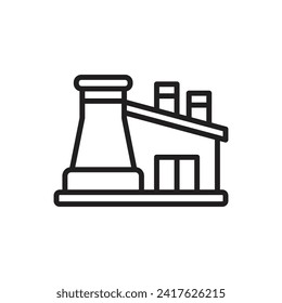 Factory Building Outline Icon Vector Illustration