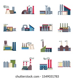 Factory building and plant vector cartoon icon. Isolated illustration of industrial building. Vector set of icon architecture production.