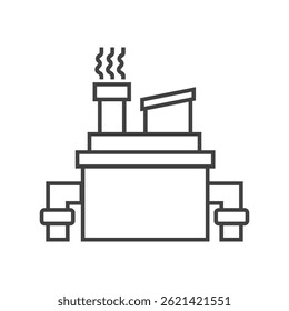 factory building pollution icon isolated on white background