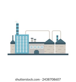 Factory building, power electricity, industry manufactory buildings flat icon isolated vector illustration