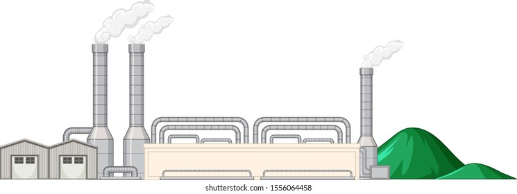 Factory building with smoke illustration
