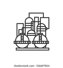 Factory. A building with tanks