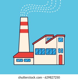 Factory building vector.