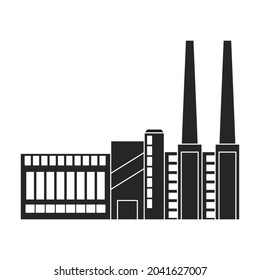 Factory building vector icon.Black vector icon isolated on white background factory building.