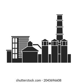 Factory building vector icon.Black vector icon isolated on white background factory building.