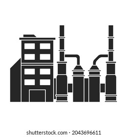 Factory building vector icon.Black vector icon isolated on white background factory building.