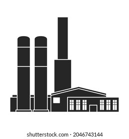 Factory building vector icon.Black vector icon isolated on white background factory building.