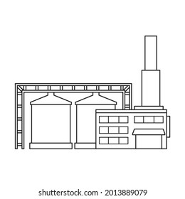 Factory building vector icon.Outline vector icon isolated on white background factory building.