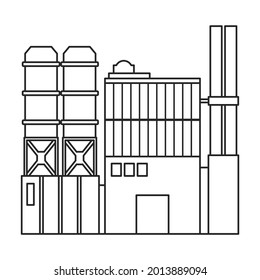 Factory building vector icon.Outline vector icon isolated on white background factory building.