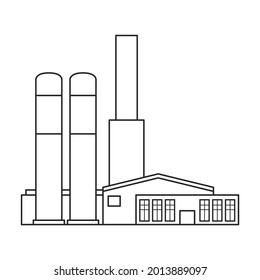 Factory building vector icon.Outline vector icon isolated on white background factory building.