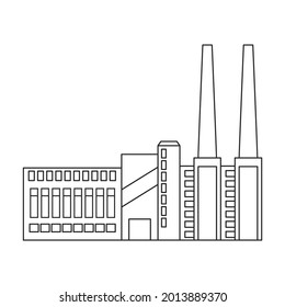 Factory building vector icon.Outline vector icon isolated on white background factory building.