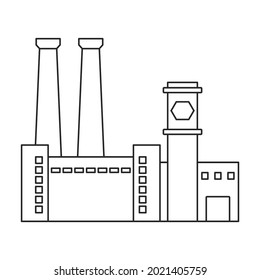 Factory building vector icon.Outline vector icon isolated on white background factory building.