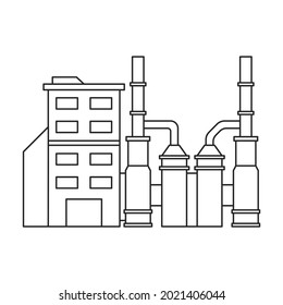 Factory building vector icon.Outline vector icon isolated on white background factory building.