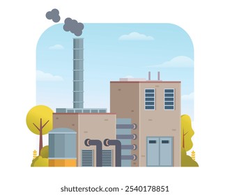 Fabrikgebäude, Vektorgrafik, Element für Stadt, Infografik und Industriegrafik