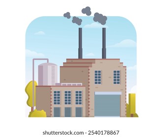 Factory building vector illustration, element for city, infographic and industry illustration