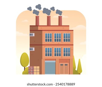 Factory building vector illustration, element for city, infographic and industry illustration