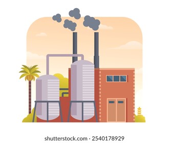 Factory building vector illustration, element for city, infographic and industry illustration