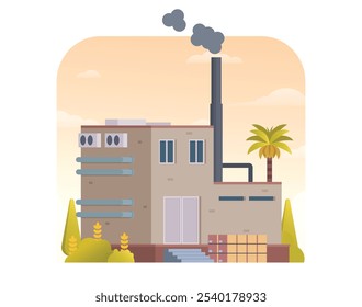 Factory building vector illustration, element for city, infographic and industry illustration