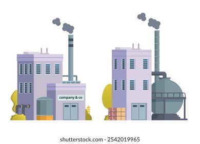 Factory building vector illustration, element for city, infographic and industry illustration