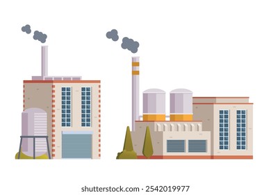 Factory building vector illustration, element for city, infographic and industry illustration