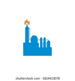 Vector de construcción de fábrica, logotipo del sector