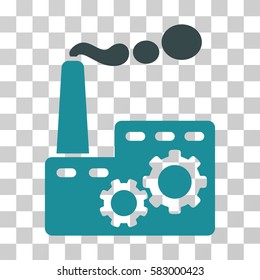 Factory Building vector pictograph. Illustration style is a flat iconic bicolor soft blue symbol on a transparent background.