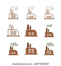 Factory building vector set trendy beautiful amazing design useful Illustration colorful background.eps