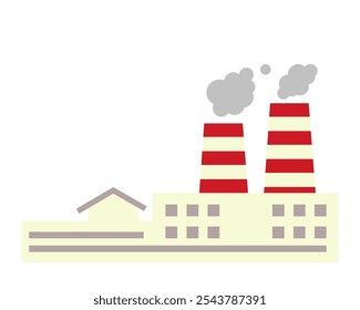 The factory building. Vector simple color flat illustration.