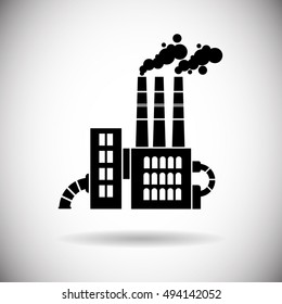 Factory Building Web Icon Plant Flat Vector Illustration