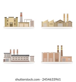 Factory buildings illustrated in vector