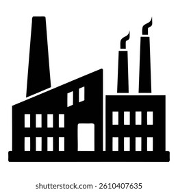 Factory Buildings Vector Design Silhouette.