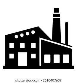 Factory Buildings Vector Design Silhouette.