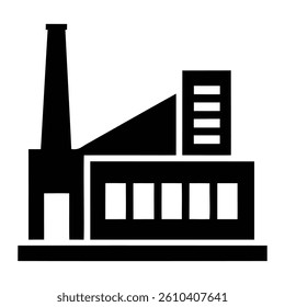 Factory Buildings Vector Design Silhouette.