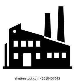Factory Buildings Vector Design Silhouette.