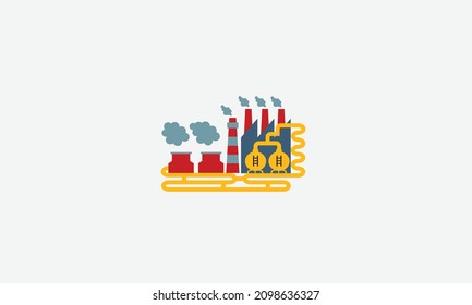 Factory business vector logo design