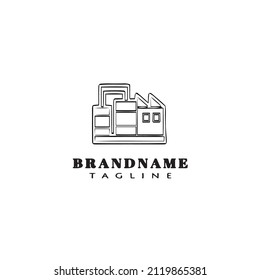 icono de plantilla de logotipo de diseño de caricatura de fábrica ilustración vectorial moderna