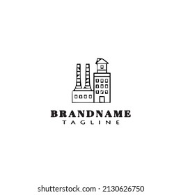 factory cartoon design logo template icon modern vector illustration