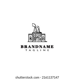 factory cartoon design logo template icon modern vector illustration