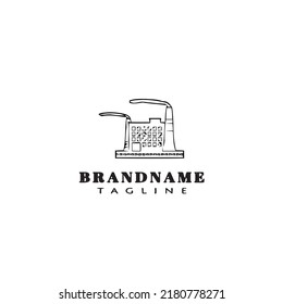 icono de plantilla de logotipo de diseño de caricatura de fábrica ilustración vectorial moderna