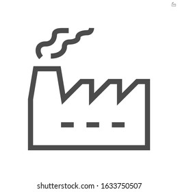 Factory cause of air pollution vector icon design, 48x48 pixel perfect and editable stroke.