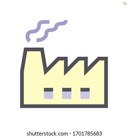 Factory cause of air pollution vector icon design, 48x48 pixel perfect and editable stroke.