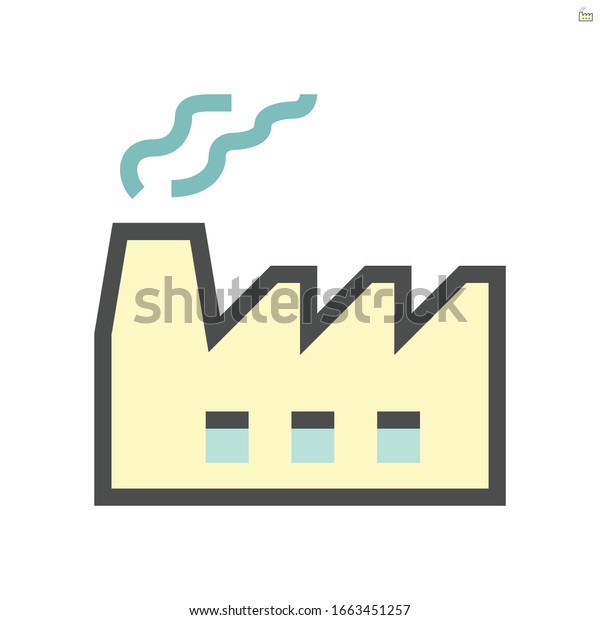 Factory cause of air pollution vector\
icon design, 48x48 pixel perfect and editable\
stroke.
