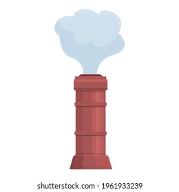 Icono de chimenea de fábrica. Caricatura del ícono del vector de chimenea de fábrica para el diseño web aislado en fondo blanco