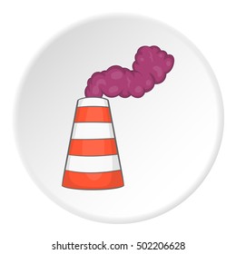 Factory chimney icon. Flat illustration of factory chimney vector icon for web