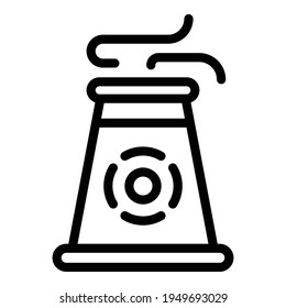 Factory chimney icon. Outline Factory chimney vector icon for web design isolated on white background