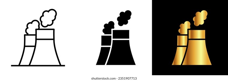 Factory Chimney Icon, ein Symbol für einen Fabrikschornstein, symbolisiert Industrialisierungs-, Fertigungs- und Produktionsprozesse.