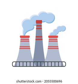 estilo de icono de contaminación de chimeneas de fábrica