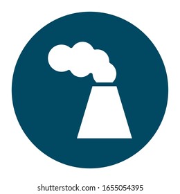 factory chimney with smoke block and flat style icon design, Industry plant building industrial construction job work technology and manufacturing theme Vector illustration